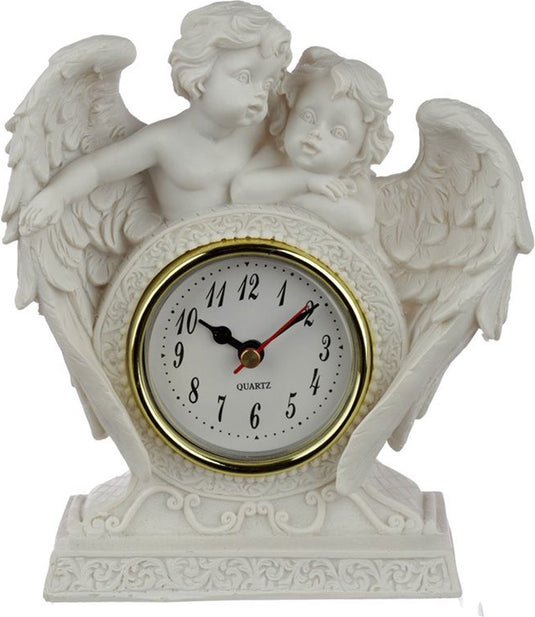 Puckator boutique trukado - cherubijn mantel klok - peace of heaven endless love - (hxbxd) ca. 15cm x 11cm x 6cm