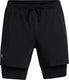 Under armour ua launch 5'' 2-in-1 shorts-blk heren sportbroek - zwart - reflecterend