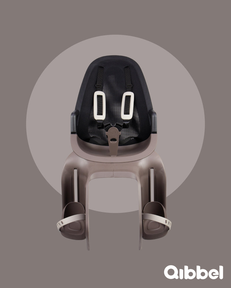 Load image into Gallery viewer, Qibbel achterzitje air bagagedrager zwart lichtbruin
