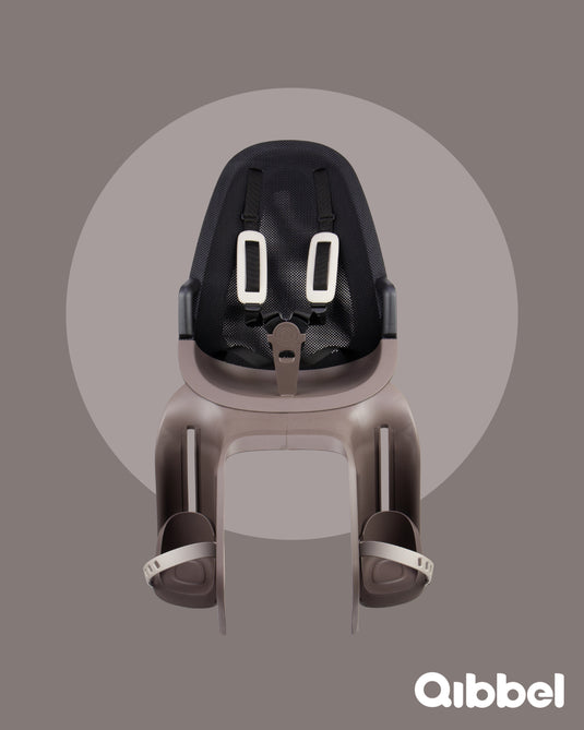 Qibbel achterzitje air bagagedrager zwart lichtbruin