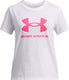 Under armour ua big logo ss unisex sportshirt - wit - roze