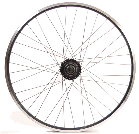 Shimano achterwiel 28 inch nexus 8 naaf (zwart) - zac19 velg (zwart) met rvs spaken - voor schijfrem