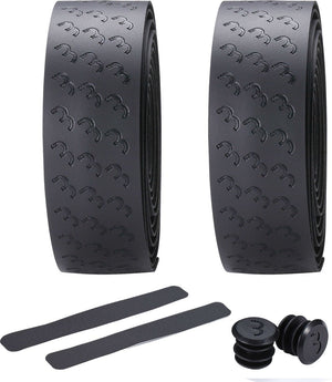 Bbb cycling stuurlint racefiets - beste grip en schokabsorptie - lengte: 200cm - dikte: 2.5mm - inclusief stuurdoppen - zwart - ultraribbon gel stuurtape bht-15g