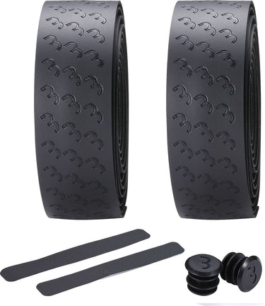 Bbb cycling stuurlint racefiets - beste grip en schokabsorptie - lengte: 200cm - dikte: 2.5mm - inclusief stuurdoppen - zwart - ultraribbon gel stuurtape bht-15g
