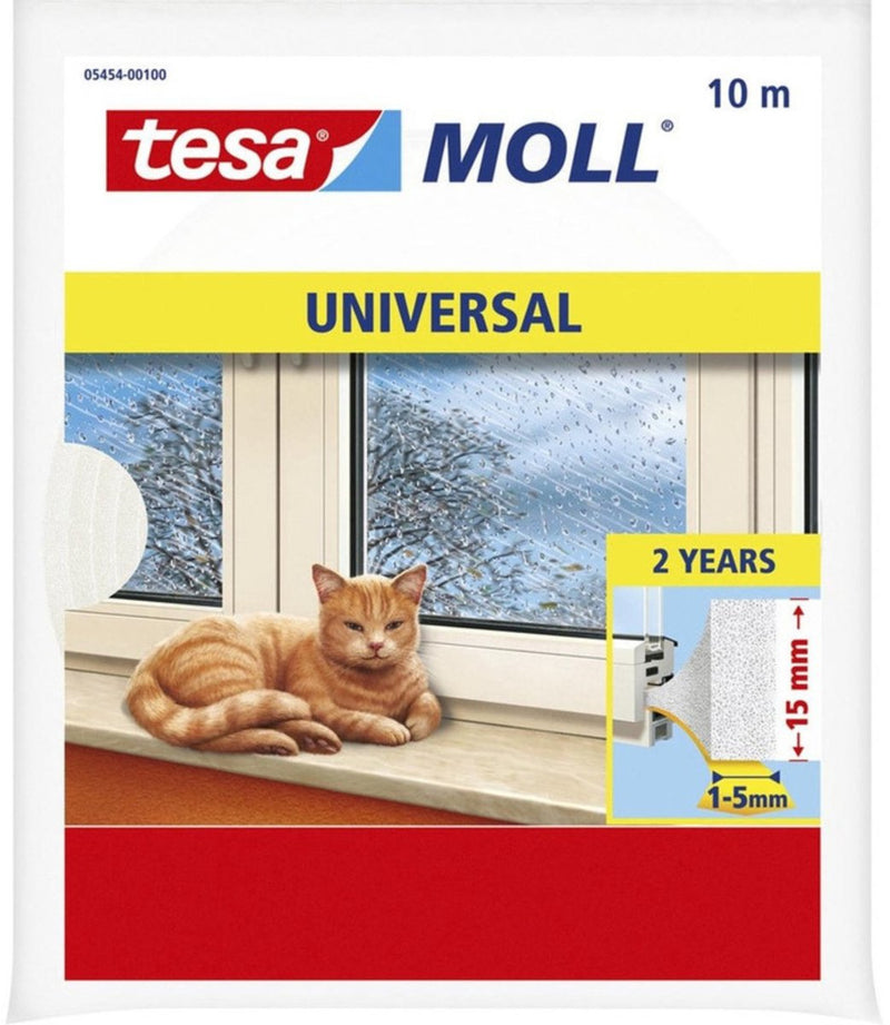 ギャラリービューアに画像をロードする, Tesa moll tochtstrip - schuimprofiel - voor ramen en deuren - wit - 10 meter x 15 mm
