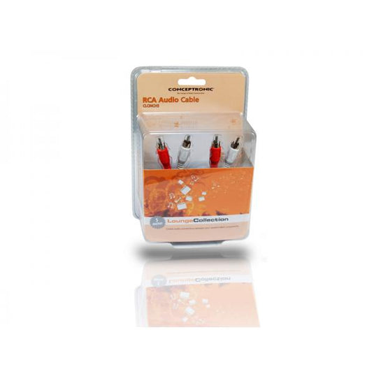 Conceptronic clcinch5 rca audio cable, 2x rca -> 2x rca, m m, 5m, black