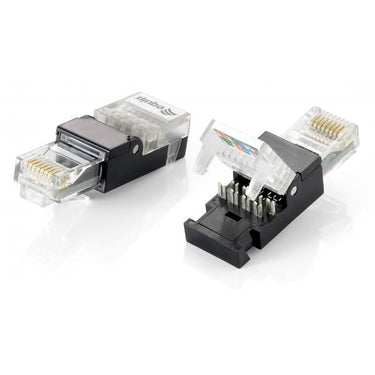 Equip 121163 rj-45 connector (set of 2pcs), utp, cat5e, toolfree, transparant