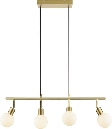 Brilliant jorge - hanglamp - 4-lichts - g9 max 4x10w - geborsteld messing wit
