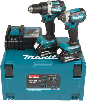 Makita dlx2189tj 18v 5.0ah combiset accuboormachine ddf484 en slagschroevendraaier dtd153