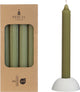 Hortus potlood kaarsen set 4 stuks dia. 2.2 x h 20 cm mos groen