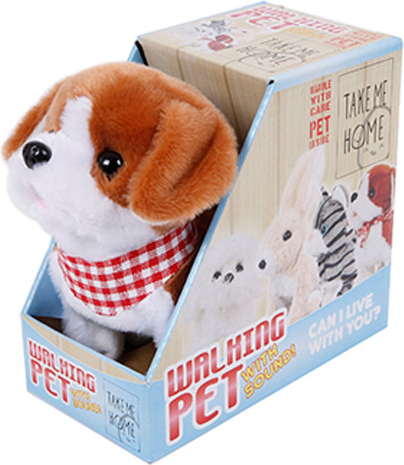 Afbeelding laden in galerijviewer, Take me home loophond pluche 17 cm junior wit bruin
