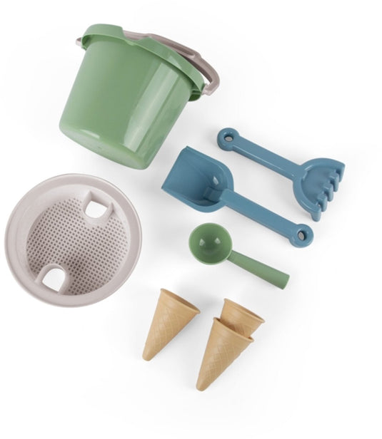Dantoy strandsetje emmertje met ijshoorntjes - 8 delig groen