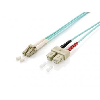 Load image into Gallery viewer, Equip 255319 fiber optic adapter cable, lc sc, multi-mode, om3, 50 125µ, lsoh, 0,5m, turquoise
