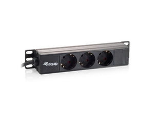 Equip 333299 power strip 3bay cee7 4 w. 1,8m cable, black (10 inch )