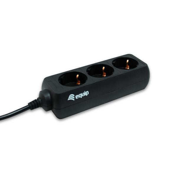 Load image into Gallery viewer, Equip 333280 3-outlet power strip, 1.1 m, type f, black, ce, 3 ac outlet(s), 220 - 240 v
