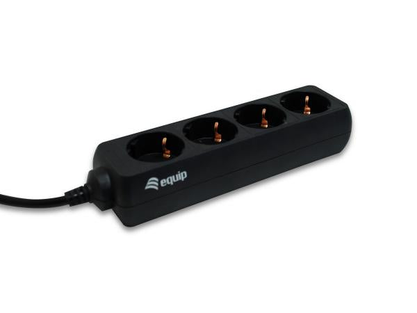 Load image into Gallery viewer, Equip 333281 4-outlet power strip, 1.1 m, type f, black, 4 ac outlet(s), 100 - 240 v, 50 - 60 hz
