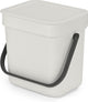 Brabantia sort go aanrecht afvalbakje - 3 liter - light grey