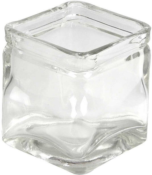 Creativ company glazen vierkant windlicht 7,5x7,5 cm, 12 stuks