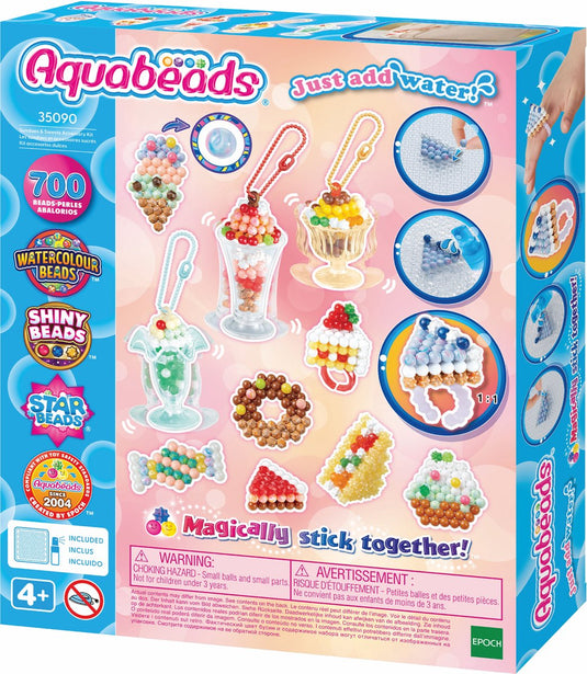 Aquabeads knutselset zoete accessoires- complete knutselset 700 parels in 31 kleuren