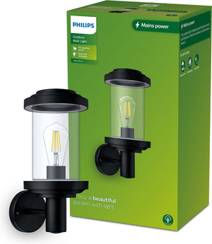 Philips led philips listra wandlamp - zwart - e27