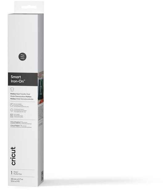 Cricut smart iron-on™ wit, geen mat nodig – vinyl voor hittetransfers (91,4 cm)