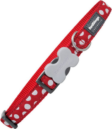 Red dingo dog collar spots (1,5 x 24-36 cm)