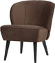 Woood sara fauteuil - velvet - donkerbruin - 71x59x70