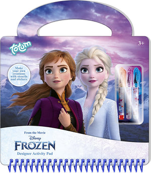 Totum disney frozen designer doeboek vakantieboek - creatief speelgoed meisjes vanaf 3 jaar - tekenen schrijven, sticker boek 25-delig