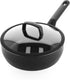 Bk easy induction hapjespan 24cm - 3.4l - pfas-vrije antikleeflaag - hapjespan inductie - keramische hapjespan - ovenbestendig tot 160°c - koudgrepen - met glazen deksel - zwart