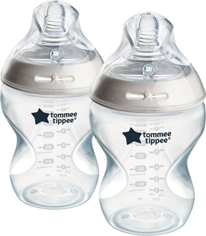 Tommee tippee natural start babyflessen - set van 2 x 260ml baby flessen - lage toevoersnelheid 0m+