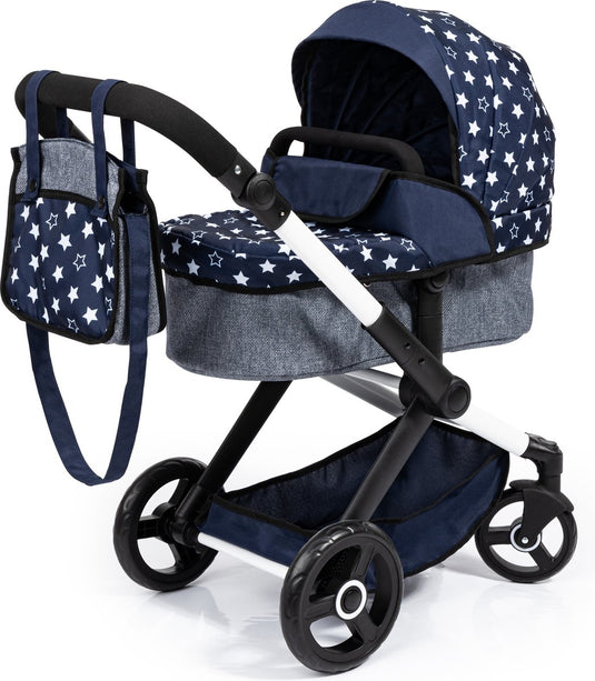 Bayer design - combi poppenwagen xeo, tas, blauw, sterren