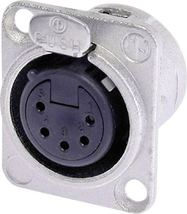 Neutrik nc5fd-l-1 xlr-connector flensbus, contacten recht aantal polen: 5 zilver 1 stuk(s)