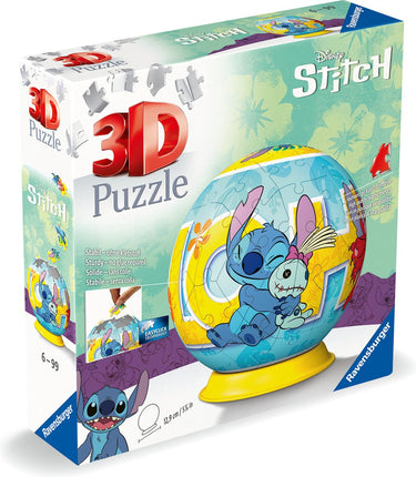 Ravensburger 3d puzzelbal stitch en pop, 54st.