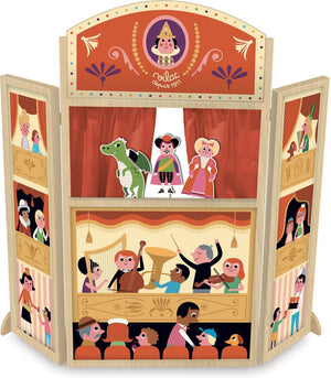 Vilac poppentheater ingela p. arrhenius met silhouetpoppen - kleurrijk houten speelgoed.