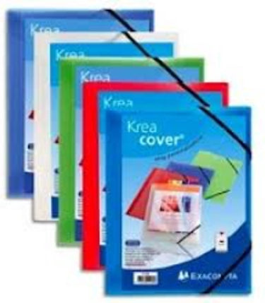 Exacompta 5 x elastomap kreacover - a4 - 3 kleppen - pp - assorti