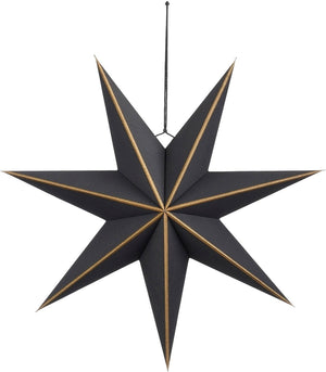 Mica decorations ster hangend kerstdecoratie - h18 x ø60 cm - papier - zwart