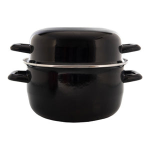 No brand mosselpan emaille 24 cm zwart