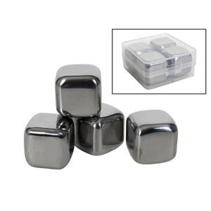 No brand ijsblokjes rvs 4 stuks 6,3 x 6,3 x 3 cm | 3 stuks