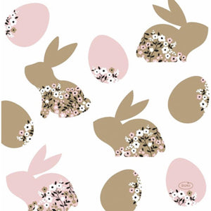 Duni paas servetten blooming bunnies 33x33 cm | 4 stuks