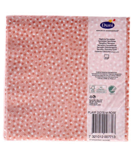 Duni servetten playful dots mellow rose 33x33 cm | 4 stuks