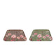 Dienblad floral 2 assorti metaal 20x20x1,5cm | 3 stuks