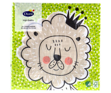 Duni servetten playful lion king 33x33 cm | 4 stuks