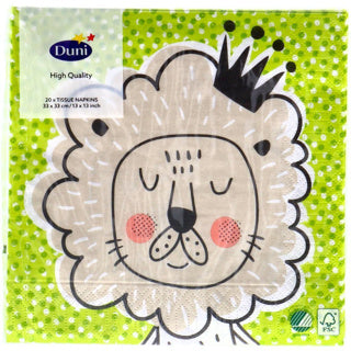Duni servetten playful lion king 33x33 cm | 4 stuks