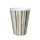 Duni bekers stripes black gold 24 cl 10 stuks | 5 stuks