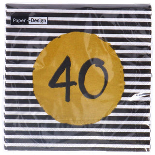 Servetten 40th birthday 33x33 cm | 4 stuks