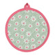 Daisy flowers pannenlap onderzetter rond groen 20 cm | 3 stuks