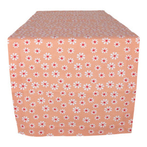 Daisy flowers tafelloper oranje 50x140 cm | 3 stuks