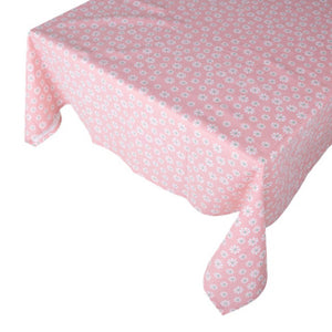 Daisy flowers tafelkleed textiel roze 140x250 cm