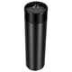 No brand thermosfles rvs zwart 450 ml met thermometer en theefilter | 4 stuks