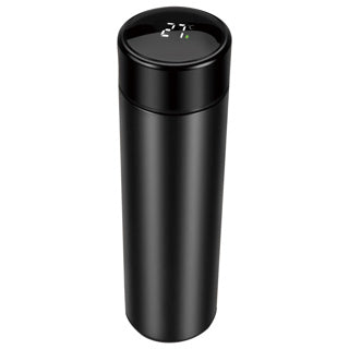 Load image into Gallery viewer, No brand thermosfles rvs zwart 450 ml met thermometer en theefilter | 4 stuks
